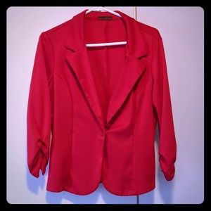 3/4 sleeve red blazer